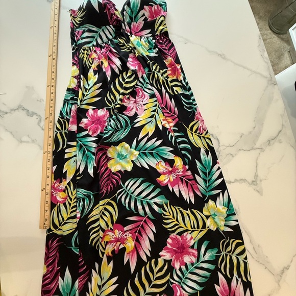 Floral Maxi Dress with Tropical Print Size Extra Small - Picture 5 of 7